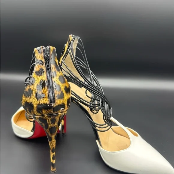 Christian Louboutin Confusa 100 White Leopard Heels 36 - Picture 3 of 6